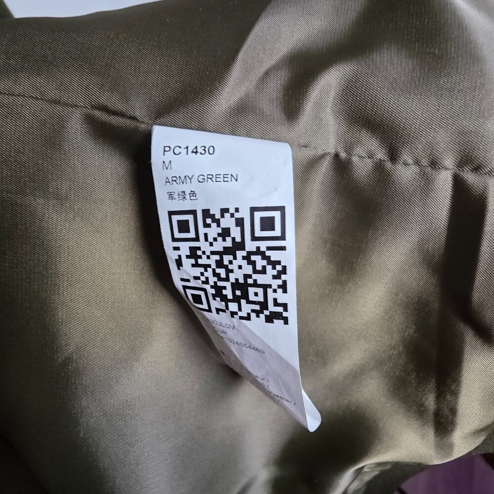 Women's Army Green Double Breasted Overcoat Size‎ M Military Style Lined PC1430 - Picture 12 of 12